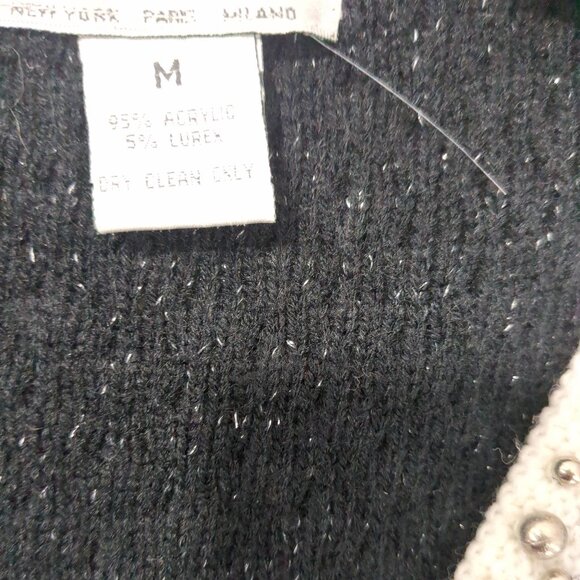 Alberto Makali Black & White Ombre Knit Cardigan Sweater Shabby Chic Medium - Picture 4 of 6